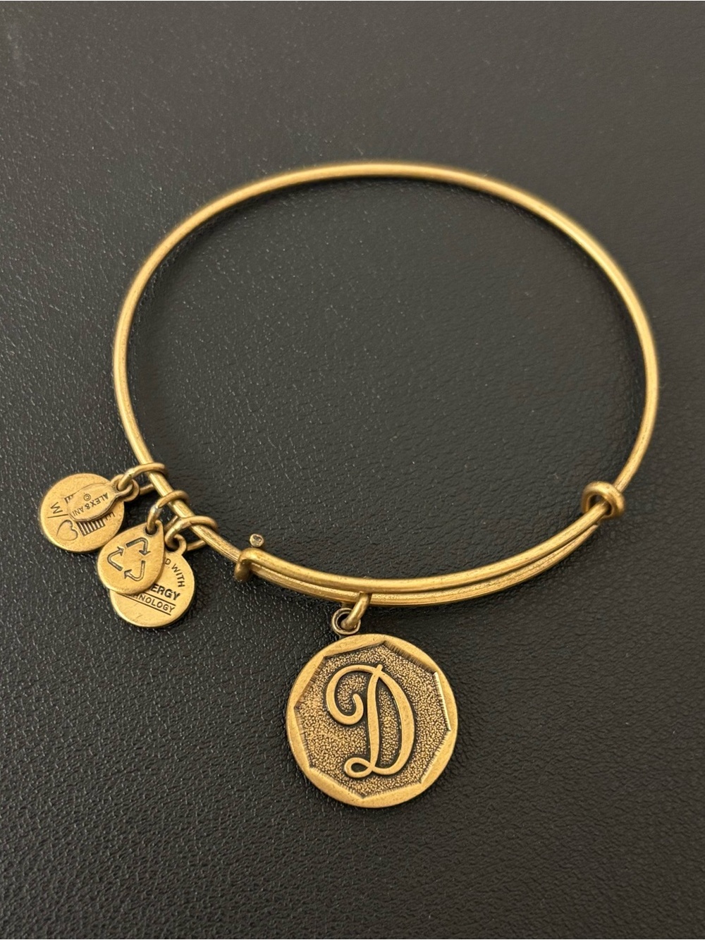 Alex and Ani Gold Initial D Charm Bangle